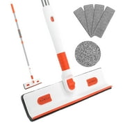 AOWOO Wall & Baseboard Cleaner Mop Tool with 57'' Long Handle, Baseboard Duster with 4 Reusable Cleaning Pads, Baseboard Duster for Cleaning Window Floor Skirting Board Ceiling Bathtub Tub Tile
