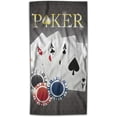 thumbnail image 1 of AOYEGO Poker Hand Towel Cards Casino Games Chips Towel 15x30 Inch Kitchen Bathroom Soft Microfiber Face Towel for Men Women Grey, 1 of 7
