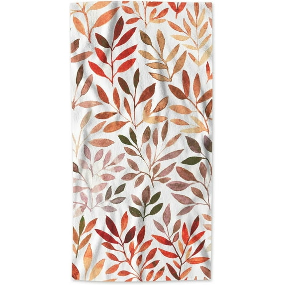 AOYEGO Red Leaf Hand Towels Autumn Tree Maple Leaves Nature Plant in Fall Vintage Art Highly Absorbent Soft Towels Bathroom Beach Kitchen Spa Gym Face Towel 15x30 Inch