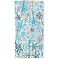 thumbnail image 1 of AOYEGO Snowflake Hand Towels Winter Blue Silver Turquoise Snow Stars Towel Highly Absorbent Soft Towel Kitchen Bath Decor for Women Men 15x30 Inch, 1 of 11