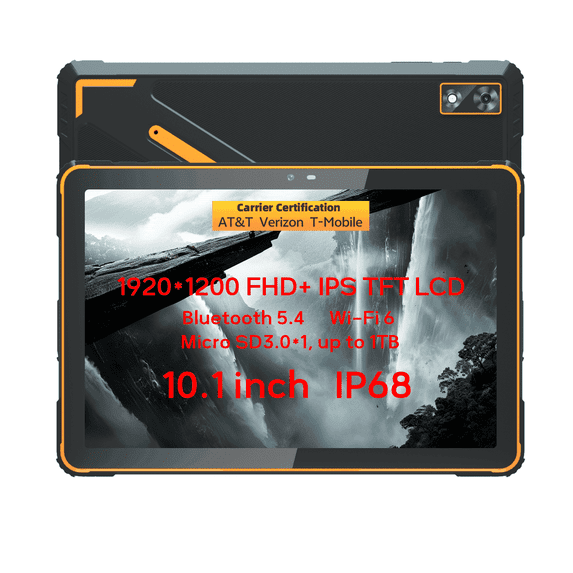 AOZORA K101 Android Rugged Tablet 10.1-inch 7000mAh Battery IP68 Octa-Core CPU Verizon Tablet