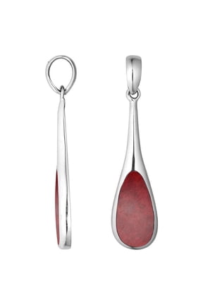 AP-1107-CR Sterling Silver Pandant With Coral