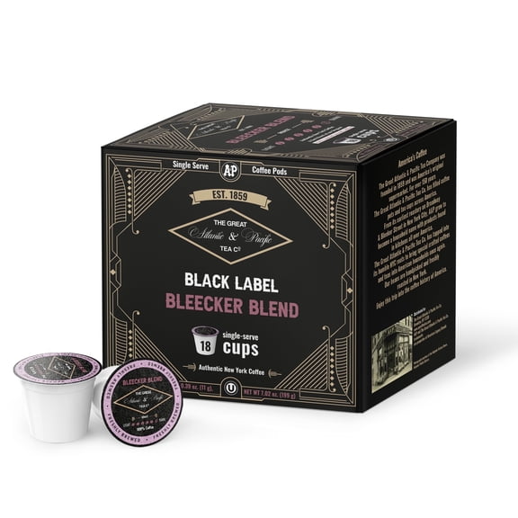 A&P Bleecker Blend Single Serve Coffee Pods, 18 Count, Dark Roast, 100% Arabica, Bold & Aromatic K-Cup Compatible for Keurig Brewers