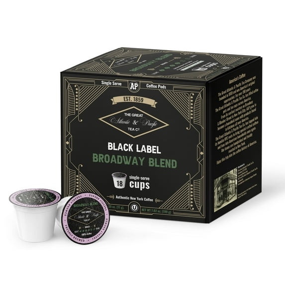 A&P Broadway Blend Coffee Medium Roast Single Serve 18ct 100% Arabica,Compatible with 1.0 and 2.0 k-cup brewers