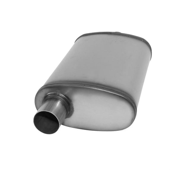 AP EXHAUST PRODUCTS XS1225 MUFFLER - XLERATOR STAINLESS STEEL, OVAL-O/C, 20IN OAL, 2.25IN