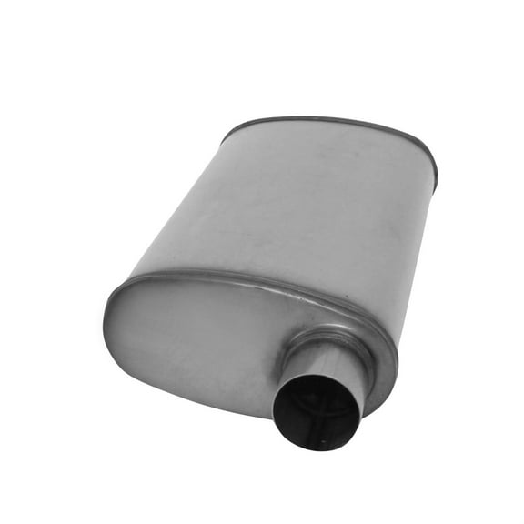 AP EXHAUST PRODUCTS XS1256 MUFFLER - XLERATOR STAINLESS STEEL, OVAL-O/C, 24IN OAL, 2.50IN