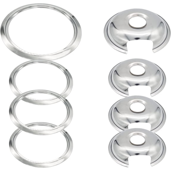 AP Electric Stove Chrome Drip Pans 8'' WB32X10013 & 3 Small 6'' WB32X10012