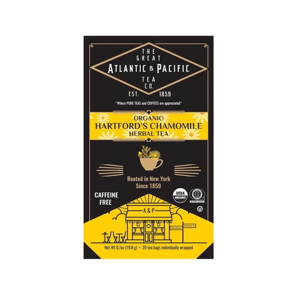 AP Hartford’s Chamomile Tea, Organic, 20 Count, 6 Boxes, Classic Herbal Tea, Made with Chamomile Flowers