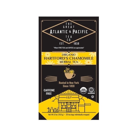 A&P Hartford’s Chamomile Tea, Organic, 20 Count, 6 Boxes, Classic Herbal Tea, Made with Chamomile Flowers