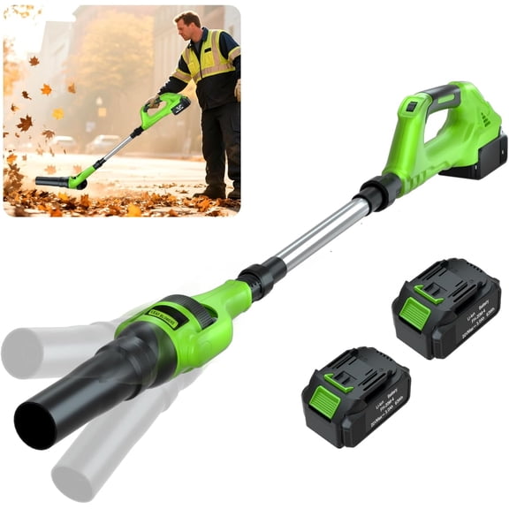 AP Leaf Blower Cordless,21V Electric Leaf Blower Cordless with 2 Batteries,Adjustable 300° Multi-Angle Rotation Nozzle 3 Speed Modes 500CFM/180MPH for Lawn Care, Patio, Dust, Leaves,Yard,Car,Gutter