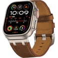 thumbnail image 1 of AP Leather Band Compatible with Apple Watch Ultra 2 Band 49mm 46mm 45mm 44mm, Rugged Vintage Genuine Leather Extra 26mm Wide Watch Bracelet for iWatch Series 10 9 8 SE 7 6 5 Men, 1 of 7
