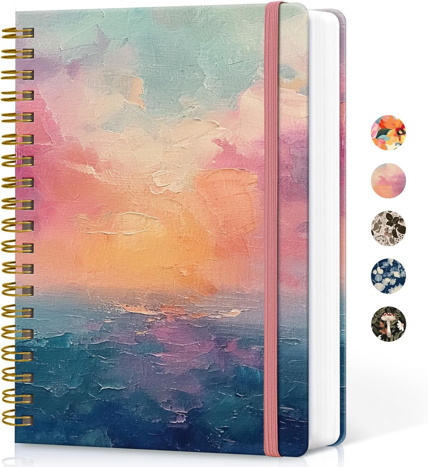 AP Lined Spiral Notebook Journal for Work, 300 Pages Thick B5 (7.1"x10") College Ruled Journal for Women & Writing, Hardcover Notebook for Note Taking, Perfect for Office Home School Supplies, Sunset