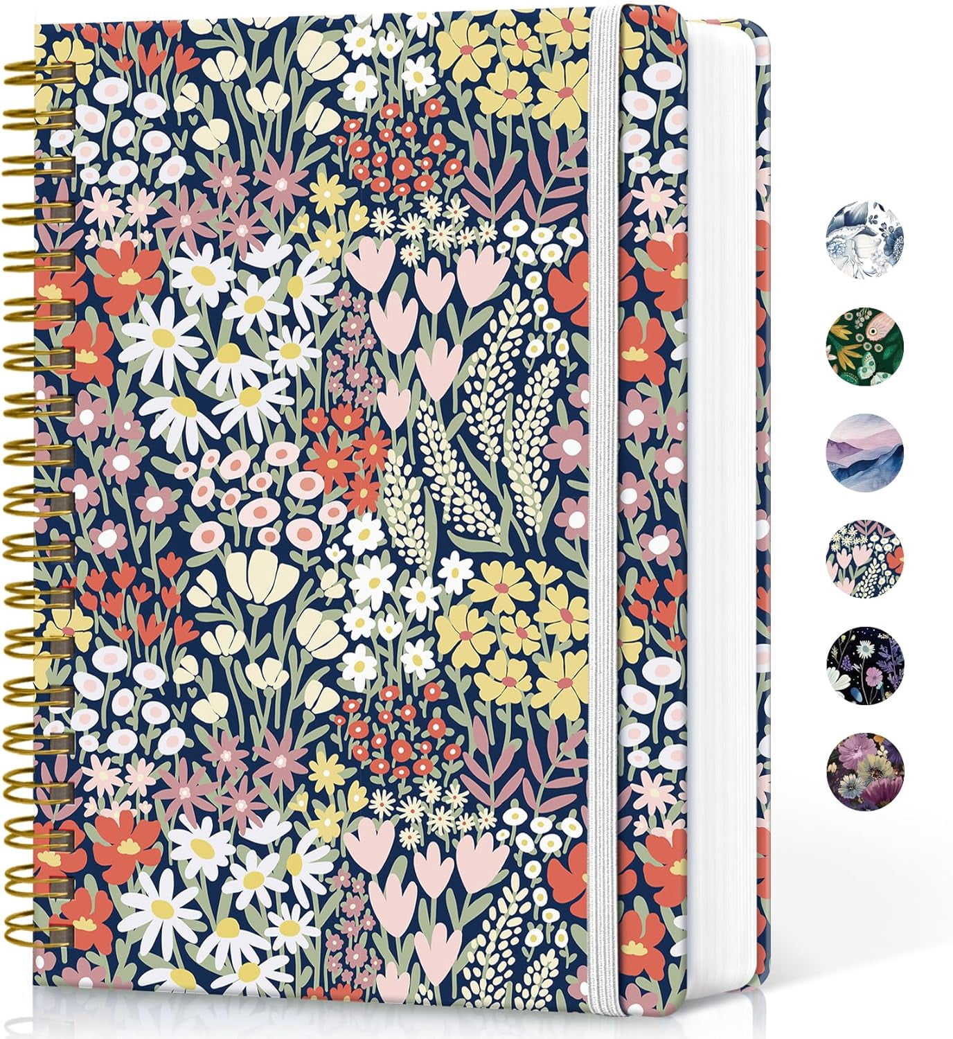AP Lined Spiral Notebook Journal for Work,300 Pages Thick B5 (7.1"x10") College Ruled Journal for Women & Writing, Hardcover Notebook for Note Taking,Perfect for Office Home School,Spring Meadow