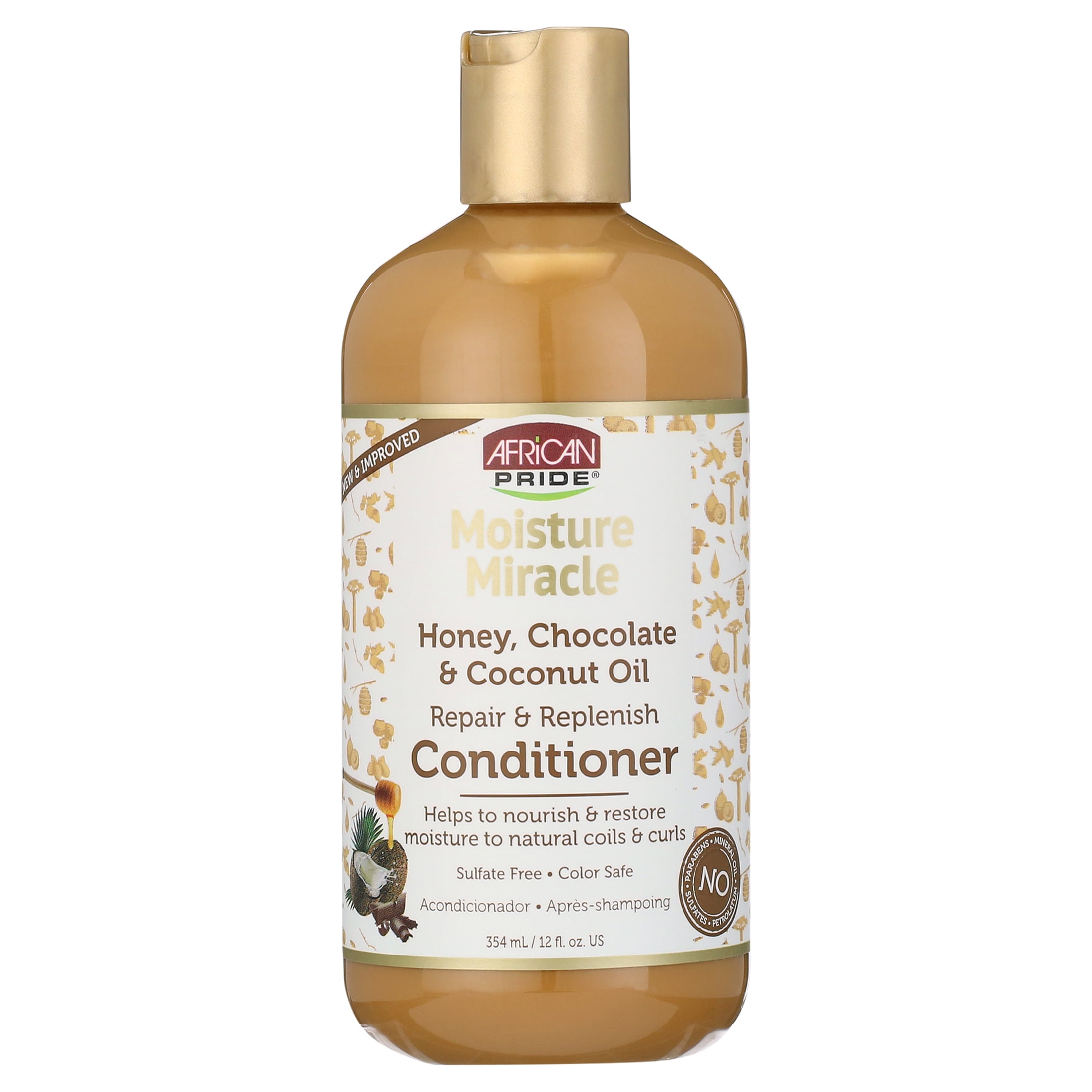 AFRICAN PRIDE AP Moisture Miracle Conditioner Nourish & Restore, Dry, Curly Hair 12oz, Moisturizing, Unisex