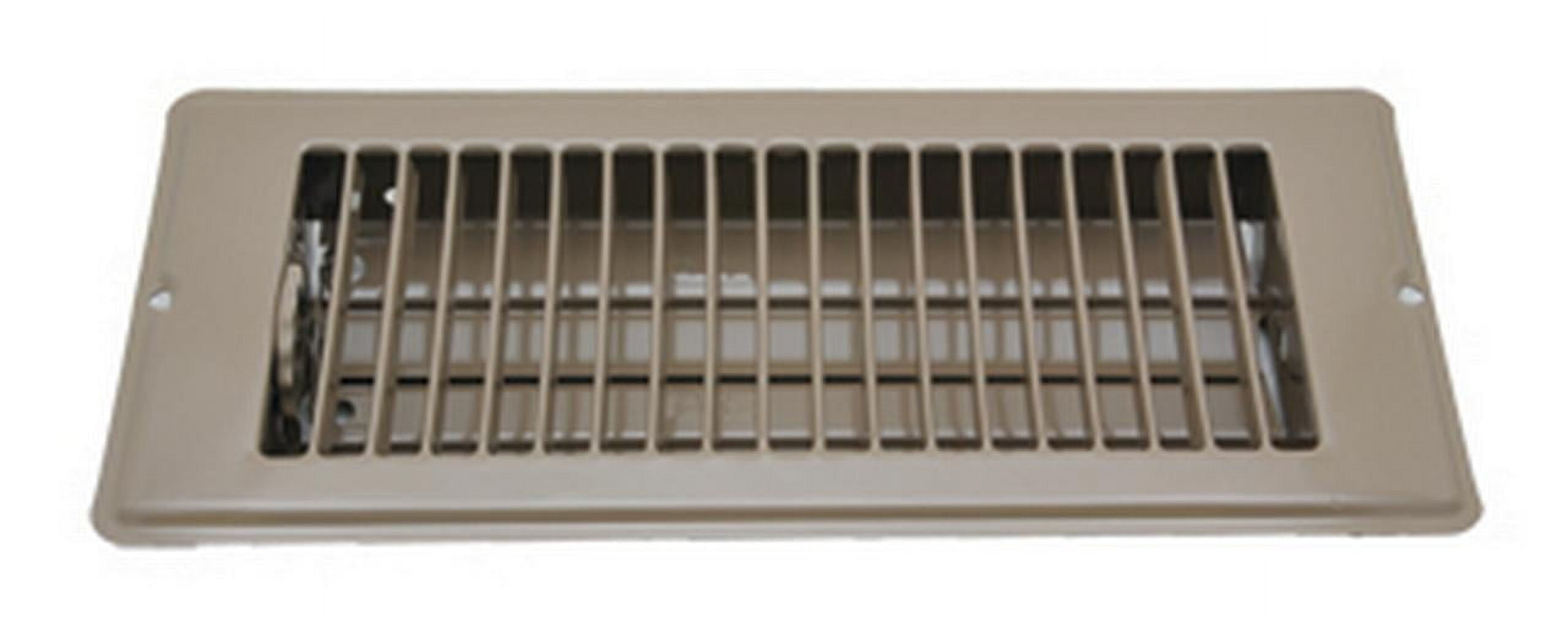 Brown Metal Floor Register with Adjustable Damper