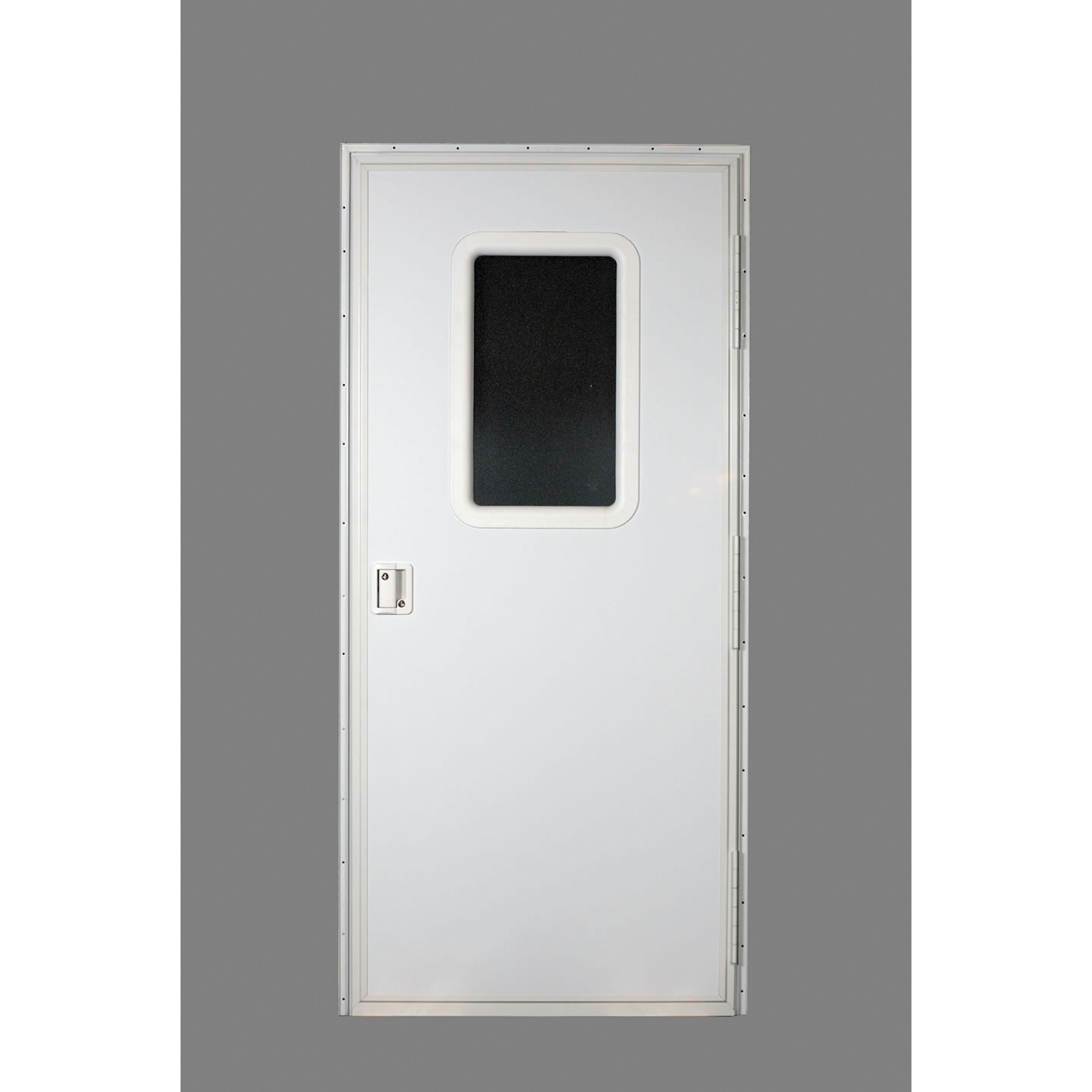 Polar White RV Entrance Door with Obscure Glass Window