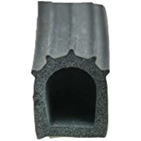 AP Products 018-023-PT Black 1" x 1" Ribbed Rubber D-Seal with Tape