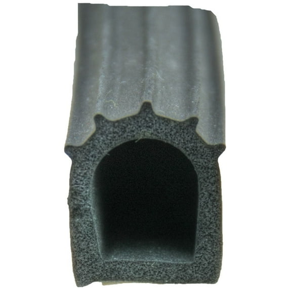 AP Products 018-023-PT Black Ribbed 1" x 1" x 50' RV Window & Door D Seal with Tape