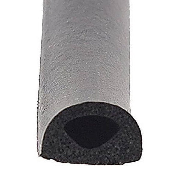 AP Products 018-224 Non-Ribbed D Seal With Tape - 1/2" x 3/8" x 50 Ft - Black