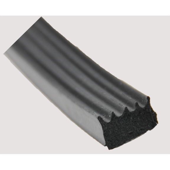 AP Products 018-523 Black Ribbed 5/8" x 3/8" x 50' RV Window & Door Seal with Tape