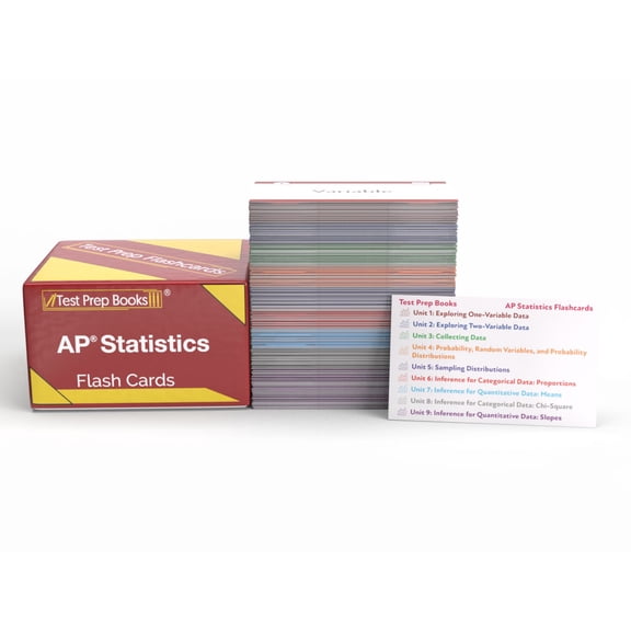 AP Statistics Study Cards: AP Statistics Prep 2025-2026 with Review Questions [Full Color Cards]