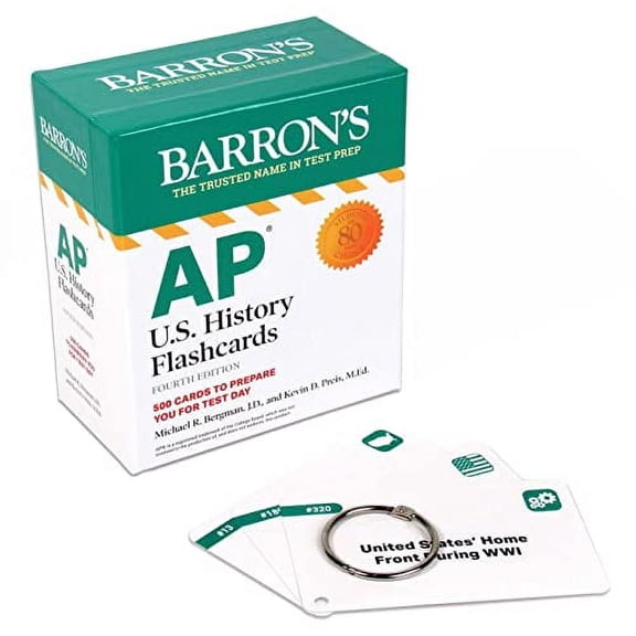 Pre-Owned AP U.S. History Flashcards, Fourth Edition: Up-to-Date Review + Sorting Ring for Custom Study (Barron's AP), 9781506263922, 1506263925, Paperback, Fourth edition