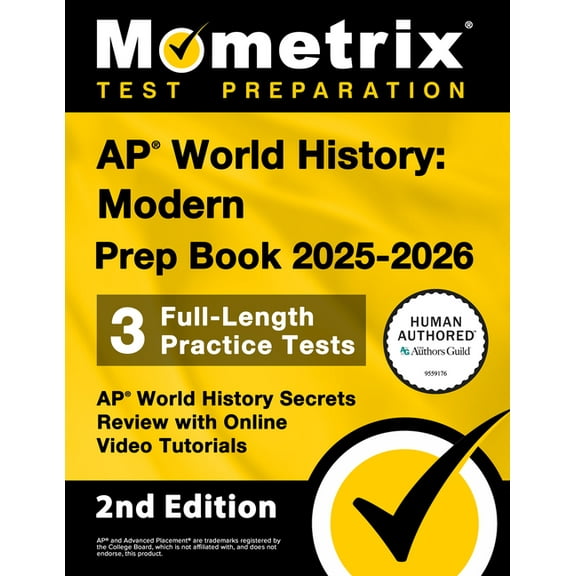 AP World History: Modern Prep Book 2025-2026 - 3 Full Length Practice Tests, AP World History Secrets Review with Online, (Paperback)
