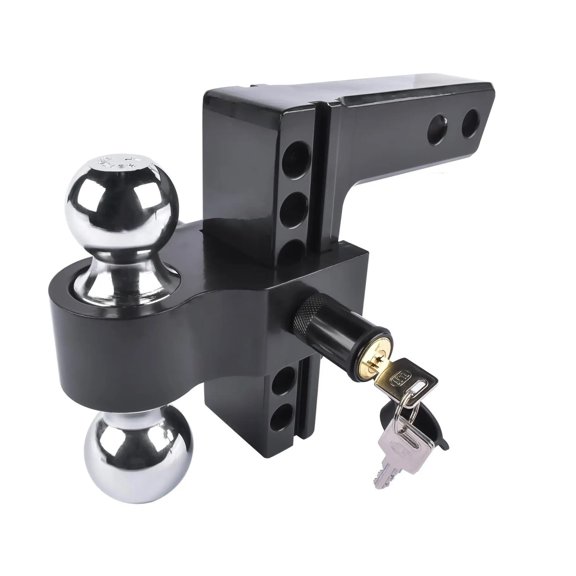 AP03 Black Adjustable Trailer Hitch, Fits 2-Inch Receiver, 6-Inch Drop/Rise Aluminum Drop Hitch -Tow Hitch For Heavy Duty ,Universal Fit