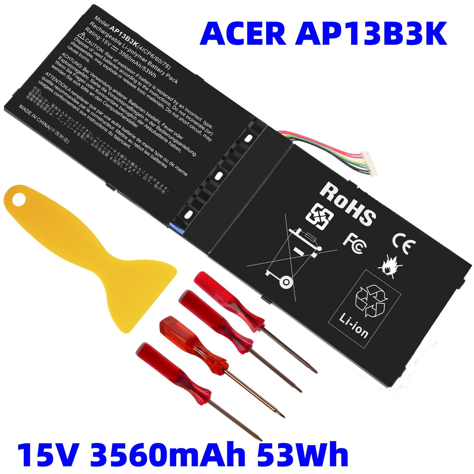 Batteria Per Laptop Acer Aspire 15V 3560mAh 53Wh | AP13B3K AP13B8K | Compatibile V5, R7, M5 Serie - 3