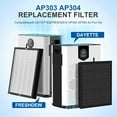 thumbnail image 1 of AP303 AP304 Replacement Filters, Compatible with  ＆ FRESHDEW Air Puri-fier AP303/AP304, 3-in-1 Filtration System Replacement Filters,4 Pack, 1 of 6