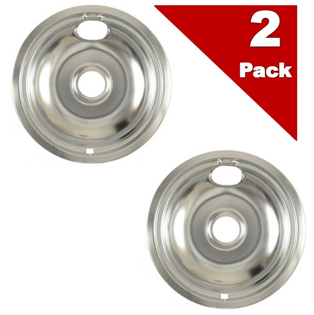 83148358 Range Drip Bowl 8" Chrome for Whirlpool (2 Pack)