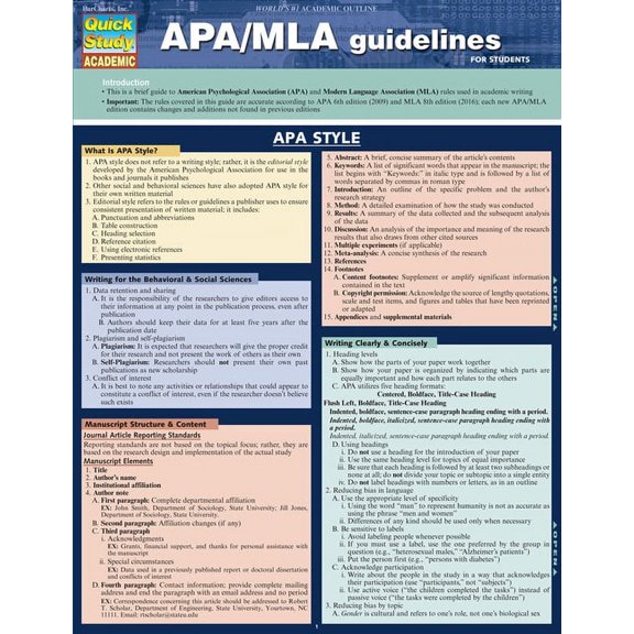 APA/MLA Guidelines (Other)