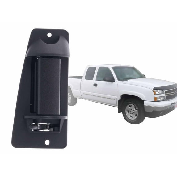 APA Replacement Exterior Door Handle for 1999 - 2006 Silverado Sierra Extended Cab Rear Passenger Side Plastic Bezel Metal Handle