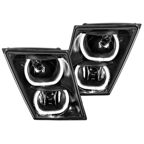 APA Replacement Fog Lamp for 03 - 17 2003 - 2017 VN VNL U Bar LED Black Pair Passenger Right RH Driver Left LH Side