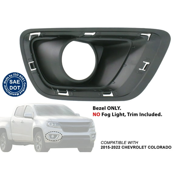 APA Replacement Front Bumper Fog Light Black Bezel for 2015 2016 2017 2018 2019 2020 2021 2022 Colorado Passenger Right Side GM1039176