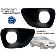 APA Replacement Front Bumper Fog Light Opening Insert Bezel for 2011 2012 2013 11 12 13 Grand Cherokee PAIR Passenger Right and Driver Left Side CH1039120 CH1038120