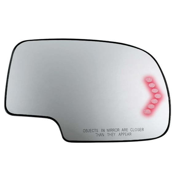 APA Replacement Mirror Glass for 2003 - 2007 SILVERADO SIERRA TAHOE YUKON AVALANCHE ESCALADE Power Heated with LED Signal Passenger Right Side