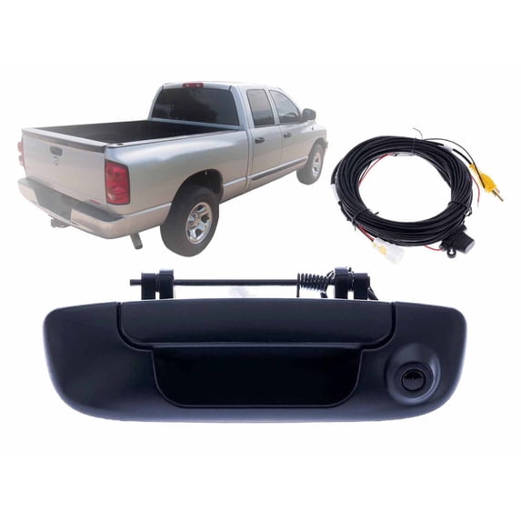APA Replacement Tailgate Handle with Back-Up Camera 8M Cable for 2002 - 2009 Ram R1500 R2500 R3500