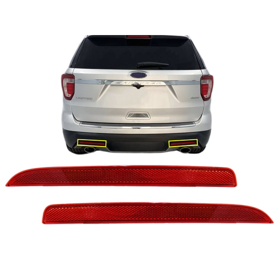 APA Replacement for Rear Bumper Reflector 2016 2017 2018 2019 Explorer Driver and Passenger PAIR Set FB5Z15A449D FB5Z15A449C