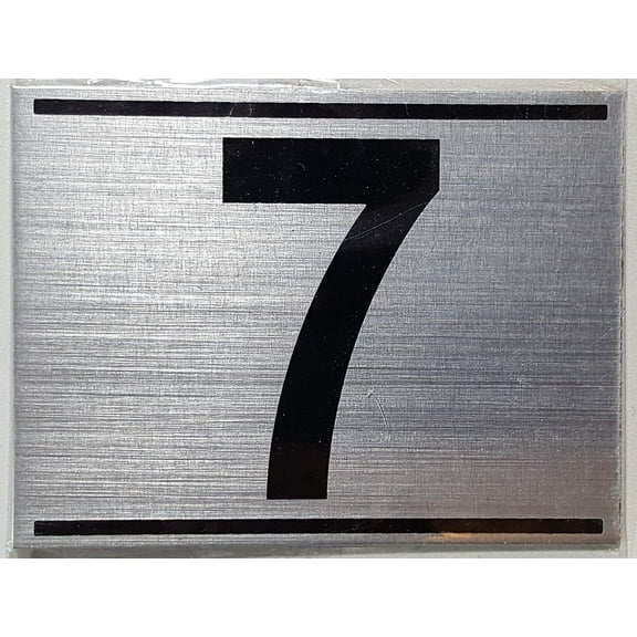 APARTMENT NUMBER THREE (3) SIGN - -BRUSHED ALUMINUM (2.25X3)