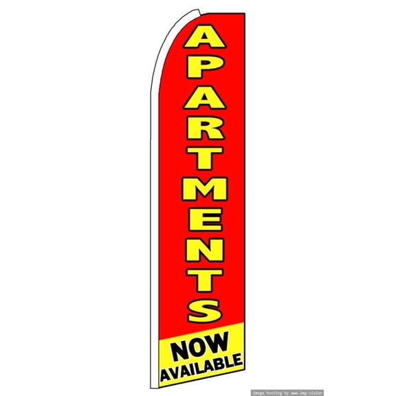 APARTMENTS NOW AVAILABLE Swooper Flag (Hardware Not Included) |Advertisement /Business Flags | Feather Flag |