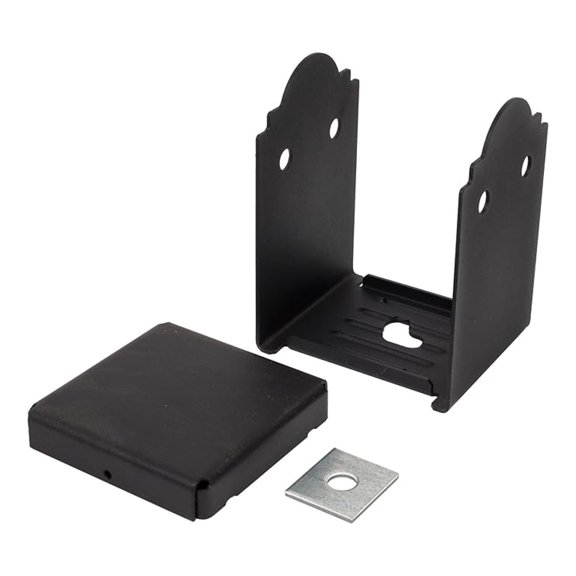 APB66 Outdoor Accents Mission Collection ZMAX, Black Powder-Coated Post Base for 6x6