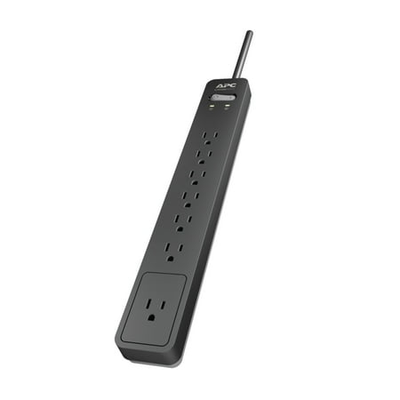 APC - Essential Surge Arrest 7 Outlet 1440 Joules Surge Protector - Black