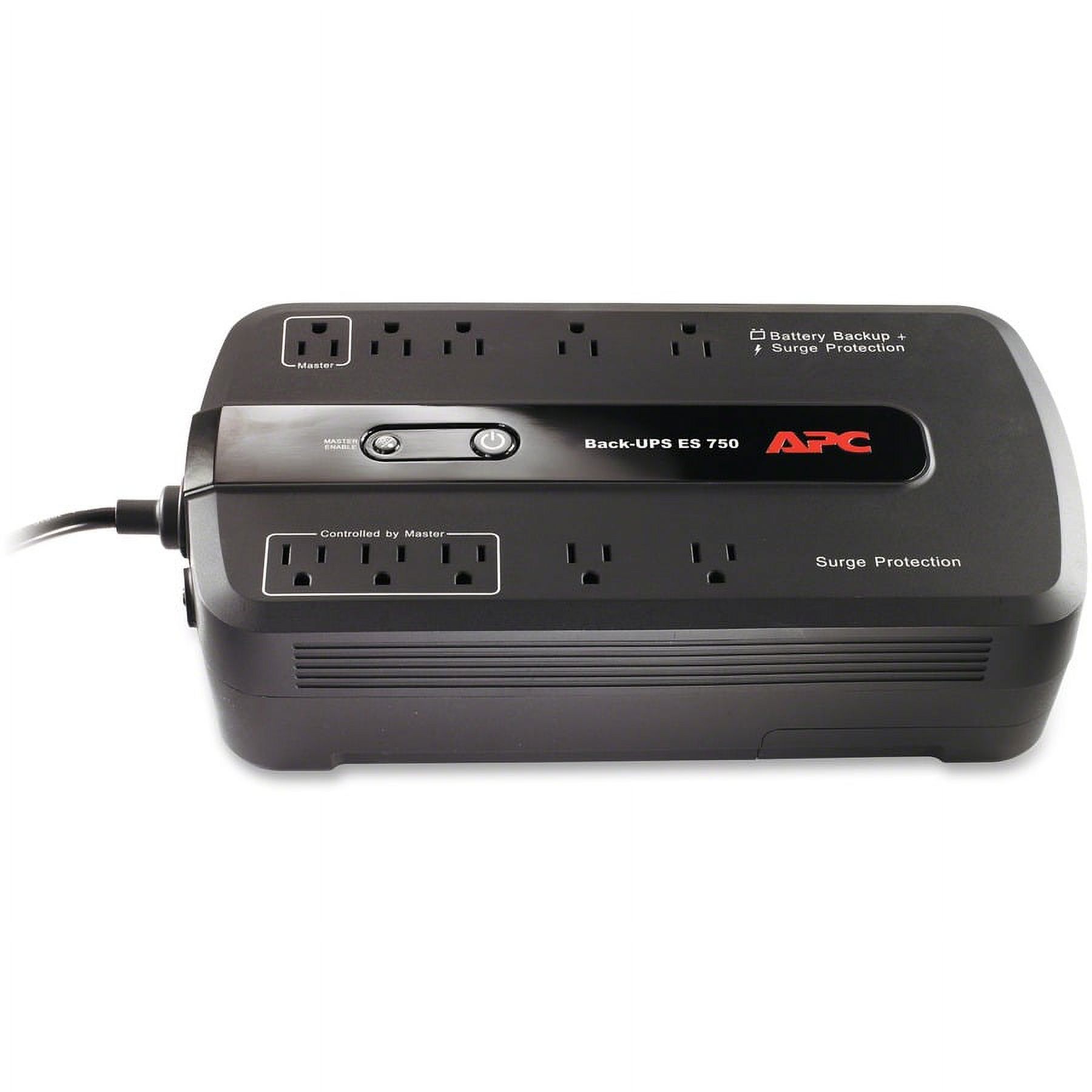 APC BE750G Back-UPS 750 Battery Backup System, 10 Outlets, 750 VA, 365 J - image 1 of 22