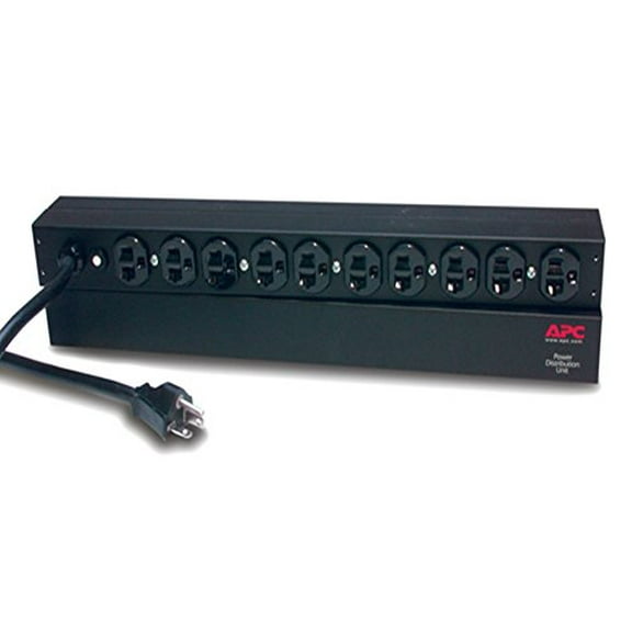 APC Rack Mount PDU, Basic 100V-120V/20A, (10) Outlets, 1U Horizontal Rackmount (AP9563)