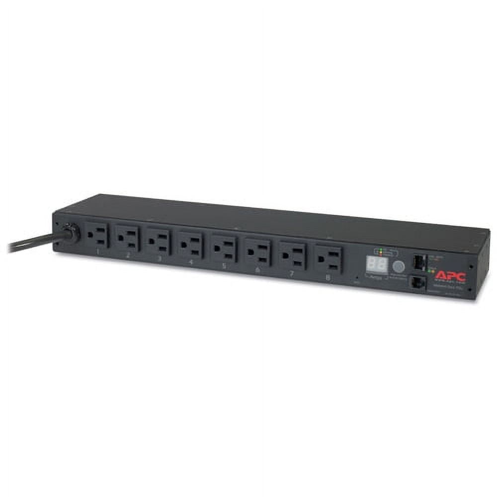 APC Metered Rack PDU - Power distribution strip (rack-mountable) - AC 120 V - Ethernet 10/100 - input: NEMA 5-15 - output connectors: 8 (NEMA 5-15) - 1U - 12 ft cord - for P/N: AR3100, SU1000RM2U, SUA1000RM2U, SUA1000RM2U-TU, SUA3000