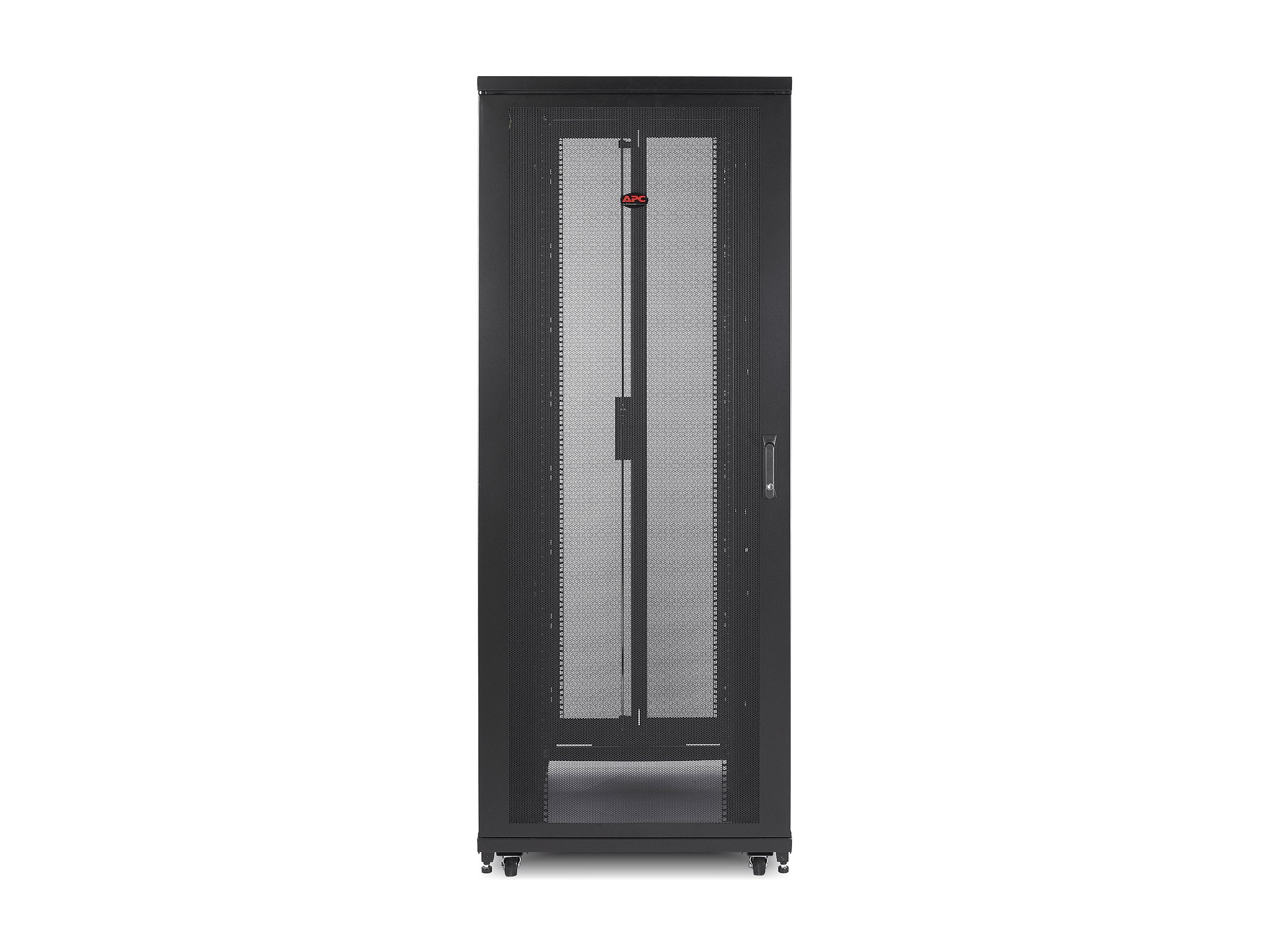 APC NetShelter SV - Rack cabinet - black - 48U - 19" - for P/N: SMTL1500RM3UC, SMTL1500RMI3UC, SRT2200RMXLAUS, SRTL3KRM1UC, SRTL3KRM1UNC