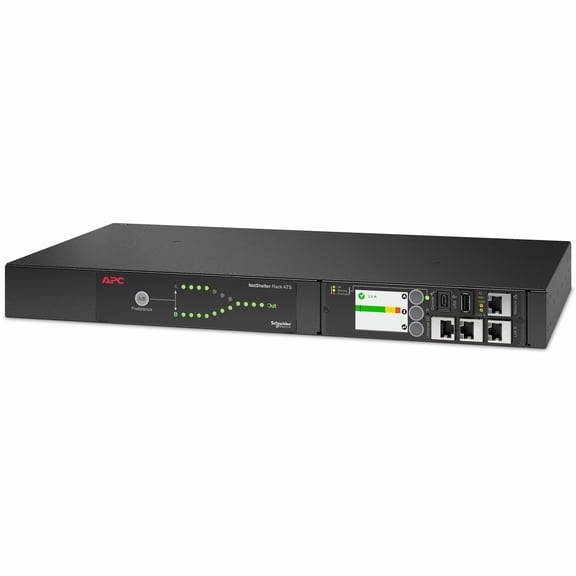 APC Netshelter Rack Automatic Transfer Switch, 1U, 12A, 208V , C14 IN, 12 C13 OUT, 50/60Hz