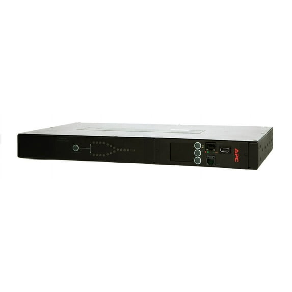 APC Rack Automatic Transfer Switch AP4434 - Redundant switch (rack-mountable) - AC 208 V - Ethernet 10/100, RS-232, USB - output connectors: 9 - 1U - black - for P/N: AR106SH6, AR109SH4, AR109SH6, AR112SH4, AR112SH6, SCL400RMJ1U, SCL500RMI1UNC