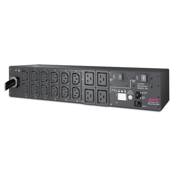 APC Rack Mount PDU, Metered 208V/30A, (16) Outlets, 2U Horizontal Rackmount (AP7811B)
